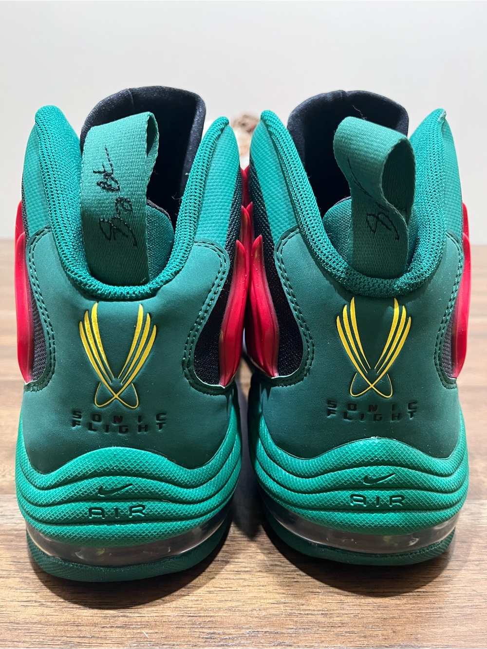 Nike Air Zoom Sonic Flight Gary Payton Seattle SuperSonics Colorway Green SZ 13 - Picture 4 of 10